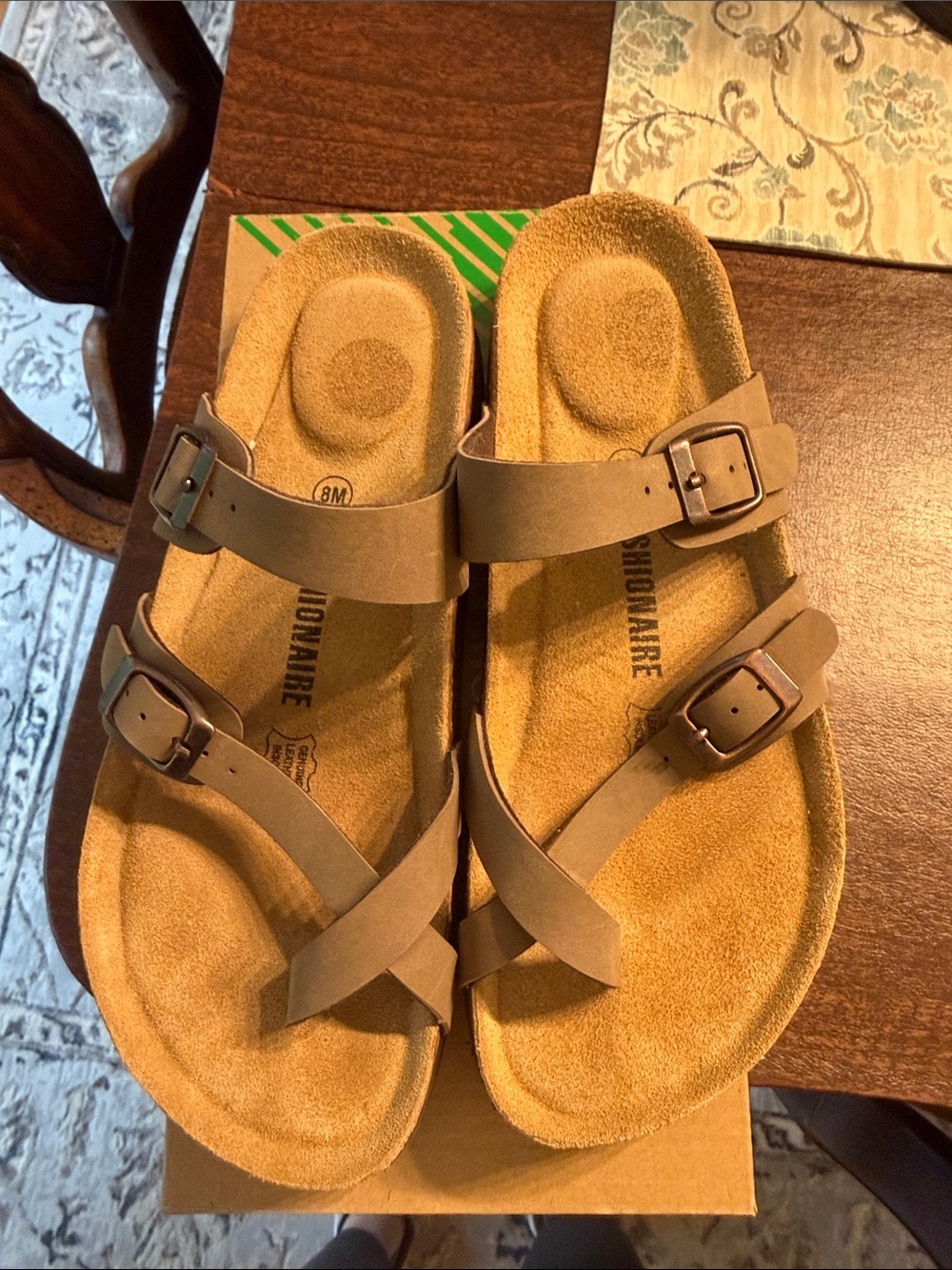 Cushionaire Luna  Two-Strap Buckle Sandals. NWOT